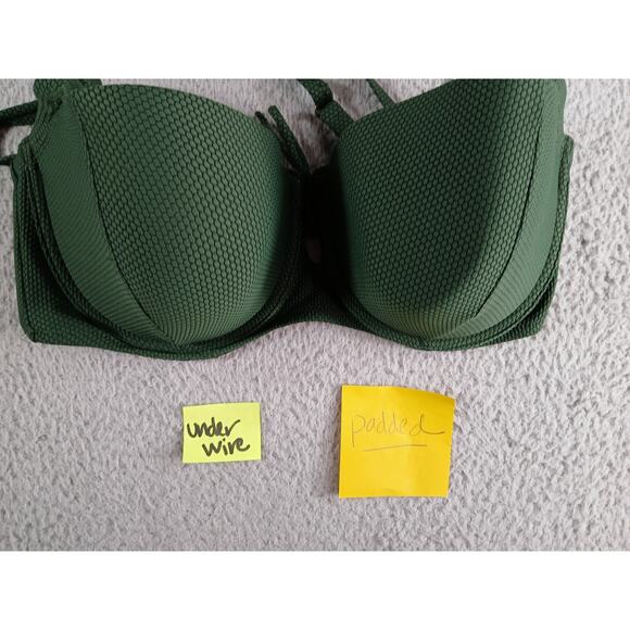 Shade & Shore Swimwear Womens 38D Green Bikini Top Underwire Padded Swimsuit NWT - Picture 6 of 8